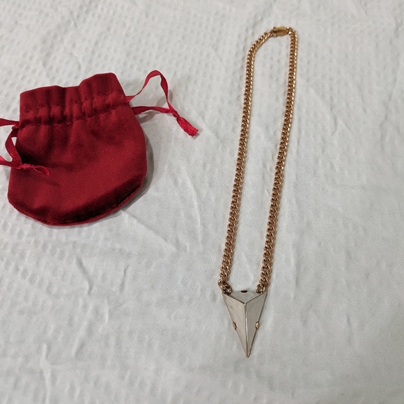 Coach Pyramid Spike Necklace, Two Toned- Rose Gold And Silver, Bold - Picture 2 of 10